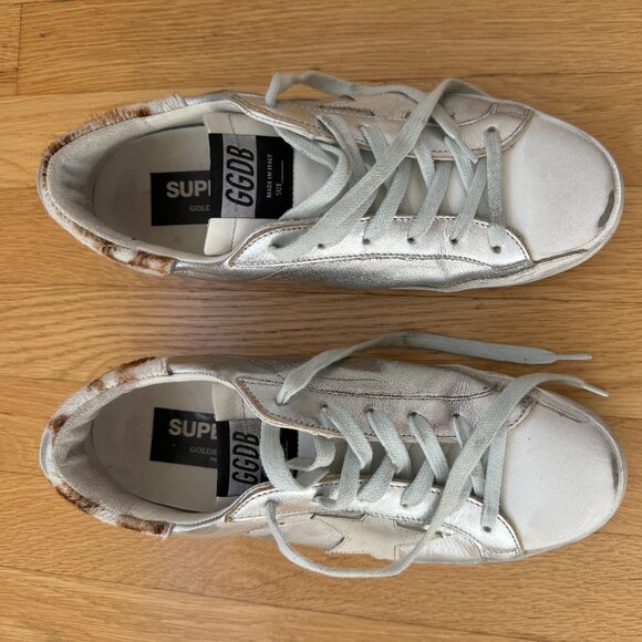 Golden Goose Cream and Brown Lace-Up Sneakers - Picture 1 of 6